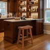 Royal Hampton Counter Height Stool Set of 2 | Saddle Seat with Ladder Style Base | Mahogany Wood - 2 of 4