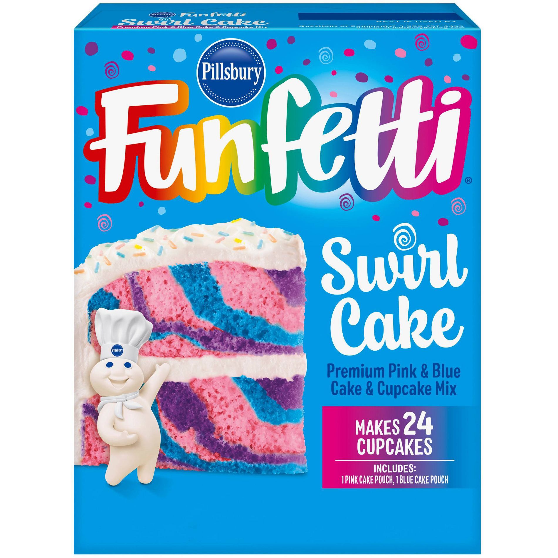 Pillsbury Funfetti Swirl Cake Mix - 15.25oz