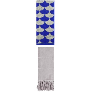 REGALWOVEN 2 Packs Cotton Geometric and Solid Absorbent Soft Hand Towel for Bathroom Kitchen - 1 of 4