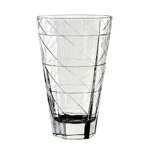 Slickblue Unique Diamond Pattern Clear 16 oz. Glass Tumbler Set - Set of 6/12 - 3.6” x 5.7” - 1 of 4