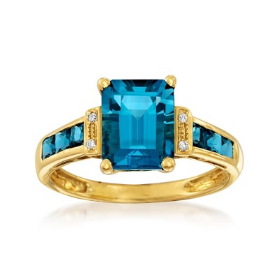 Ross-Simons 3.00 ct. t.w. London Blue Topaz Ring in 14kt Yellow Gold