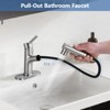 ChicFurnit Bathroom Sink Faucet Single Handle Modern Basin Faucet with Pull Out Sprayer and Pop Up Drain for Trendy Bathrooms, Silver, 17"*10"*4" - 2 of 4