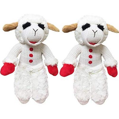 Multipet Lambchop Standing Plush Dog Toy with Squeaker