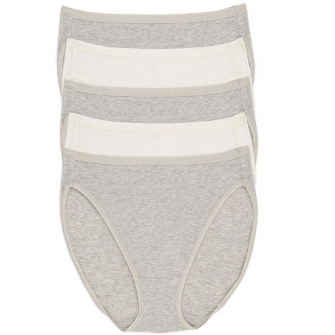 Felina Women's Organic Cotton Stretch Hi Cut Panty 5-pack Underwear (white  Haze, Small) : Target