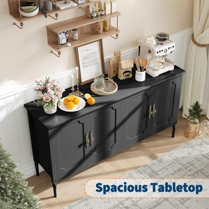 59" Buffet Cabinet with Storage, Modern Sideboard with 4 Doors and Adjustable Shelves, Credenza Coffee Bar - 1 of 4