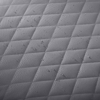 Montlake Gray Quilted Patio Chair Back Cushion 25" x 22"