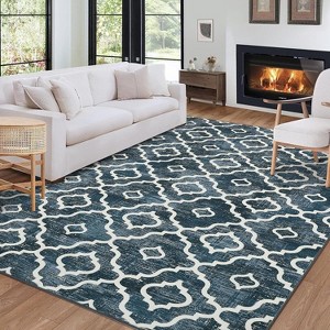 Modern Washable Rugs Rug for Living Room Soft Bedroom Rug Geometric Farmhouse Large Area Rug Non Slip Throw Rugs Non Shedding Stain - 1 of 4