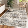 Vintage Boho Washable Area Rugs Soft Medallion Distressed Rug Carpet - 2 of 4