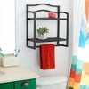 Household Essentials 2 Tier Metal Wall Mount Bathroom Storage Rack Espresso Brown: Over Toilet Shelves, Universal Storage - 2 of 4