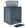 vidaXL Garden Composters 3 pcs Gray 23.6"x23.6"x28.7" 206.1 gal - 4 of 4