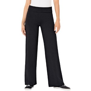 Woman Within Plus Size Stretch Cotton Wide Leg Pant - 1 of 4