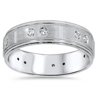 Pompeii3 1/4ct Mens Diamond 6mm Wedding Ring 14K White Gold