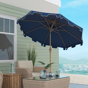 PAGED 9FT Patio Umbrella Double Top Ruffled Market Umbrella with Push Button Tilt and Crank for Garden, Poolside, Base Not Included - 1 of 4