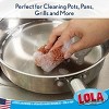 LOLA Copper Mesh Scouring Pad, 18 Grams, Heavy Duty Cleaning Pads, Copper Coated Knitted Flat Wire Mesh, Recyclable, Cleans Baked On Messes - 12 Pk - 3 of 4