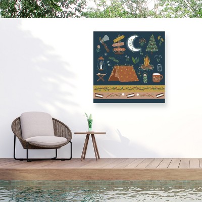 Trademark Fine Art - Christine Rotolo Camping Gear Matted Framed Art
