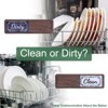 Unique Bargains Kitchen Hotel Indicator Wood Grain Flower Edge Clean Dirty Sign Dishwasher Magnet - 3 of 4