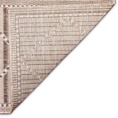 Neutral Diamond Trellis Flatwoven Indoor/Outdoor Rug 4'10" x 7'6"