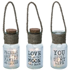 Transpac Light Up Message In a Bottle Set of 3 Valentines Home Decorations - 1 of 1