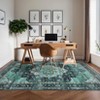 Vintage Washable Floral Medallion Large Rugs for Bedroom Living Room, Non Slip Retro Accent Floor Carpet for Home Office - 4 of 4