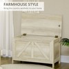 30" Farmhouse Storage Bench, Lift Top Storage Chest with Safety Hinge to Open Up 100Degreeen Trunk for Bedroom, Entryway, Living Room - 4 of 4