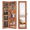 KWPZQEB Mirror Jewelry Cabinet, 47.5-Inch Tall Lockable Wall or Door Mounted, Jewelry Armoire Organizer with Full-Length Mirror & LED Light - 2 of 4