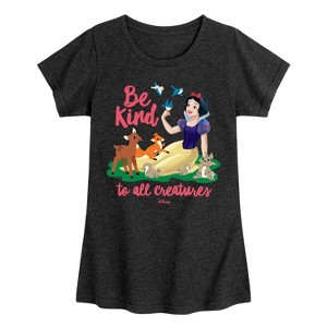 Girls' - Disney Princess - Snow White Be Kind To All Creatures Fitted Short Sleeve Graphic T-Shirt - 1 of 4