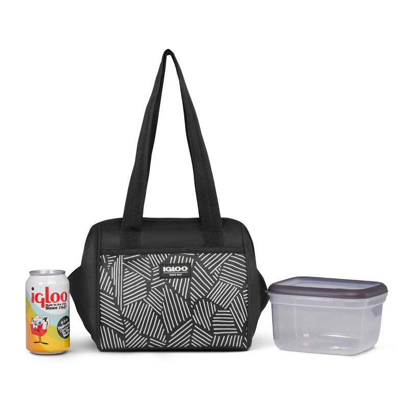 Igloo Print Essentials Leftover Lunch Bag  with Pack Ins - Black, 3 of 17