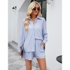 Women Pleated 2 Piece Outfits for Women Long Sleeve Button Down Shirt Wide Leg Pants Sets Casual Loungewear - 4 of 4