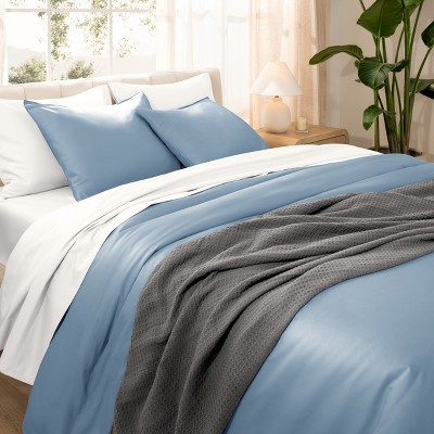 400 Thread Count Organic Cotton Sateen Duvet Cover and Sham Set by Bare Home