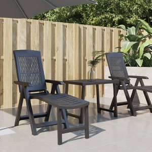 vidaXL Sun Lounger Anthracite Plastic - 1 of 4