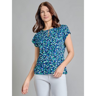 Jones New York Drop Shoulder Keyhole Neckline Top