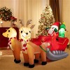 Angel Sar 7.2ft Christmas Inflatable Santa Sled with Reindeer, LED Light-Up Outdoor Yard Decoration, Waterproof Blow-Up for Holiday Party, Lawn - 2 of 4