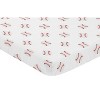 Sweet Jojo Designs Boy Baby Fitted Mini Crib Sheet Baseball Patch Red and White - 2 of 4