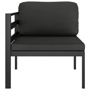 vidaXL Anthracite Sectional Corner Sofa 1 pc - Weather-Resistant Aluminum Patio Furniture with Removable Cushions, Suitable for Indoor and Outdoor Use - 1 of 4