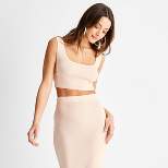 Women's Sleeveless Square Neck Metallic Ribbed-Knit Crop Top - Future Collective™ with Jenny K. Lopez
