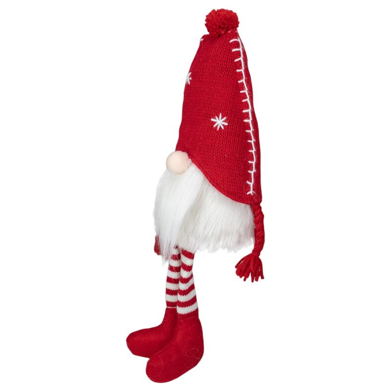 Northlight 18-Inch Plush Red and White Sitting Christmas Gnome Tabletop Decoration, 3 of 6