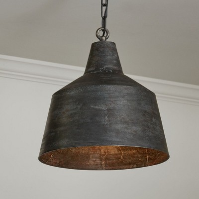 Quarry Black Aluminum 15.5" Industrial Pendant Light