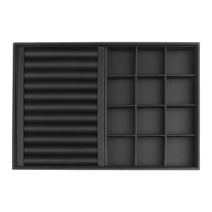 Unique Bargains PU Leather Jewelry Organizer Trays with Removable Dividers for Drawers - 1 of 4