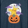 Women's - Pokémon - Pikachu Pumpkin With Moon Lightweight French Terry Wide Neck Long Sleeve Shirt - 2 of 4