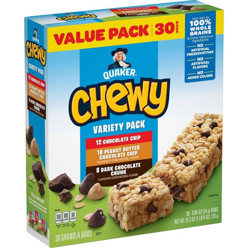 Quaker Chewy Granola Bars 3 Flavor Variety Pack - 25.3oz/30ct, 4 of 12