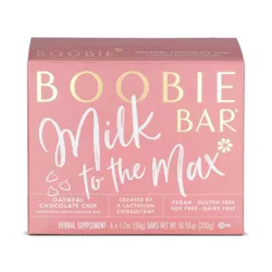 Boobie Bar Superfood Vegan Lactation Bar Oatmeal Chocolate Chip - 10.58oz/6ct