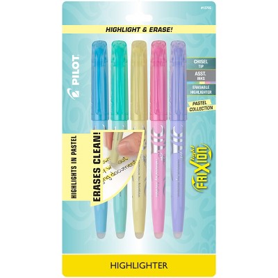 Pilot 5ct FriXion Light Pastel Erasable Highlighters Chisel Tip Assorted Inks
