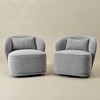 KINWELL Modern Boucle Upholstered 360° Swivel Accent Armchair, Set of 2 - 4 of 4