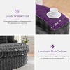 83 inch Oversized Round Sofa, Soft Cushion Sofa Bed with 6 Pillows, Round Chaise Lounge Chair for Bedroom, Livingroom, Gray - 3 of 4