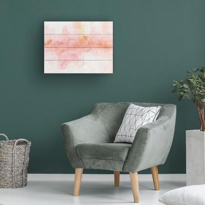 Pink and Orange Abstract Wood Slat Wall Art