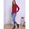 INSPIRE CHIC Women's Long Sleeve Pleated Round Neck Basic Tops - 4 of 4