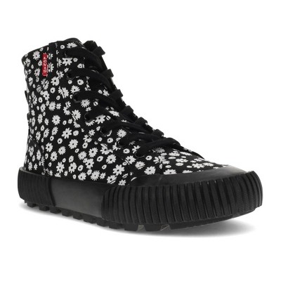 Levi's Womens Olivia Floral Fabric Hightop Fashion Sneaker Shoe, Black Mono, Size 8