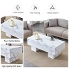 43.3" Modern Rectangular Coffee Table,Sturdy Wood Grain Marble Texture MDF Large Center Table for Living Room or Apartment-Baofuwish - 3 of 4