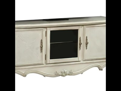 Versailles Antique Platinum 74" TV Console with Carved Accents