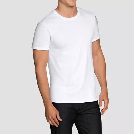 Fruit of the Loom Men's 12pk Crew Neck Short Sleeve T-Shirt - White XL